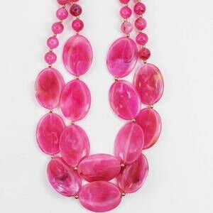 NEW TREASURE JEWELS peony double haze necklace in pink